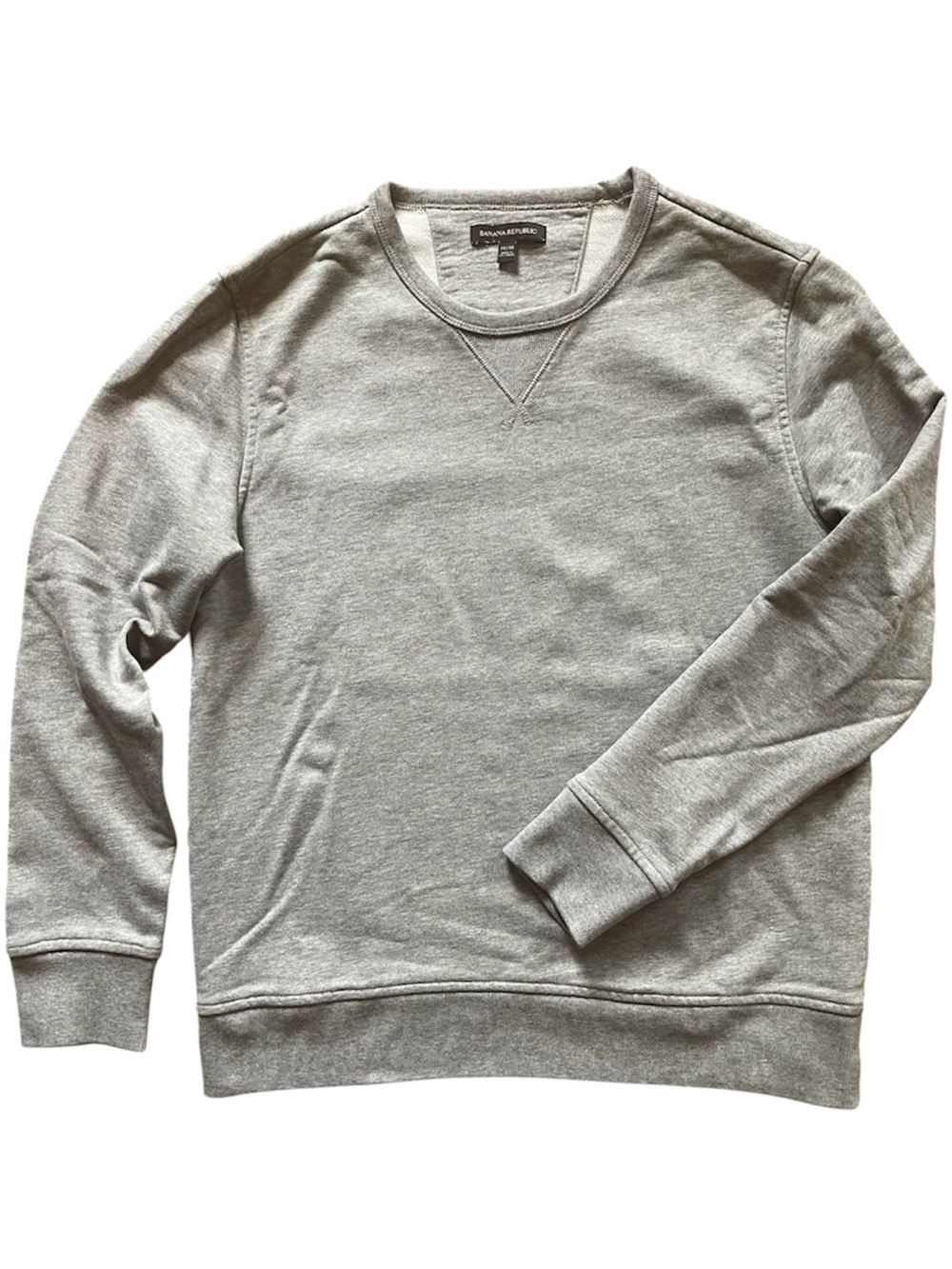 Banana Republic Men's Heather Grey French Terry Crewneck Sweatshirt - Size M